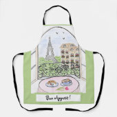 Parijs Eiffeltoren Bon Appetit Schort (Voorkant)