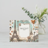 Parijs Eiffeltoren Briefkaart met goudfolie – Eleg (Staand Voorkant)