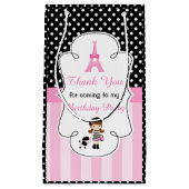 Parijs Eiffeltoren Brunette Meisje Klein Cadeauzakje (Voorkant)