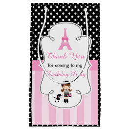 Parijs Eiffeltoren Brunette Meisje Klein Cadeauzakje