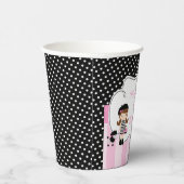 Parijs Eiffeltoren Brunette Meisje Papieren Bekers (Rechts)