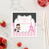 Parijs Eiffeltoren Brunette Meisje Servet (Insitu)