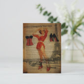Parijs Eiffeltoren  Corset Lingerie Party Briefkaart (Staand voorkant)