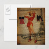 Parijs Eiffeltoren  Corset Lingerie Party Briefkaart (Voorkant / Achterkant)