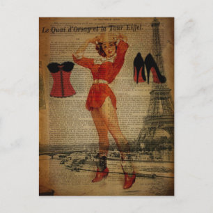 Parijs Eiffeltoren  Corset Lingerie Party Briefkaart