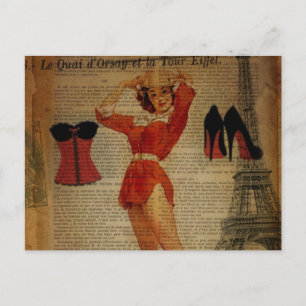 Parijs Eiffeltoren Corset Lingerie Party Briefkaart
