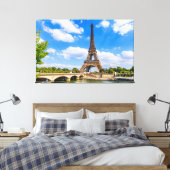 Parijs, Eiffeltoren en de Seine, Frankrijk. Canvas Afdruk (Insitu (Slaapkamer))