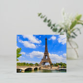 Parijs, Eiffeltoren en de Seine, Frankrijk. Folie Feestdagen Briefkaart (Staand Voorkant)