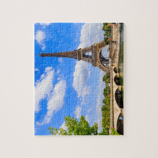 Parijs, Eiffeltoren en de Seine, Frankrijk. Legpuzzel (Verticaal)