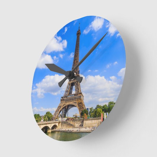 Parijs, Eiffeltoren en de Seine, Frankrijk. Ronde Klok (Hoek)