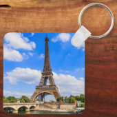 Parijs, Eiffeltoren en de Seine, Frankrijk. Sleutelhanger (Achterkant)