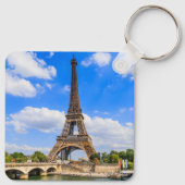 Parijs, Eiffeltoren en de Seine, Frankrijk. Sleutelhanger (Achterkant)