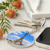 Parijs, Eiffeltoren en de Seine, Frankrijk. Sleutelhanger (Voorkant Rechts)