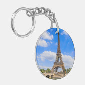 Parijs, Eiffeltoren en de Seine, Frankrijk. Sleutelhanger (Voorkant Links)