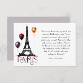 Parijs, Eiffeltoren en Halloween-ballonnen Gotisch Bedankkaart (Voorkant / Achterkant)