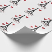 Parijs, Eiffeltoren en Rode ballonnen prachtig Cadeaupapier (Hoek)