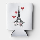 Parijs-, Eiffeltoren- en Rode Heart-ballonnen Blikjeskoeler (Voorkant)