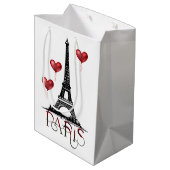 Parijs-, Eiffeltoren- en Rode Heart-ballonnen Medium Cadeauzakje (Achterkant Gekanteld)