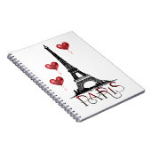 Parijs-, Eiffeltoren- en Rode Heart-ballonnen Notitieboek (Rechterzijde)
