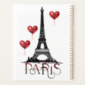 Parijs-, Eiffeltoren- en Rode Heart-ballonnen Planner (Achterkant)