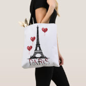 Parijs-, Eiffeltoren- en Rode Heart-ballonnen Tote Bag (Dichtbij)