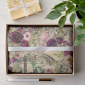  Parijs, Eiffeltoren en Rozen Collage Tissuepapier (Geschenk)