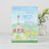 Parijs Eiffeltoren, Frans thema feest Kaart (Staand voorkant)