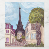 Parijs Eiffeltoren geïnspireerd landschap wijn lab Etiket (Enkel label)