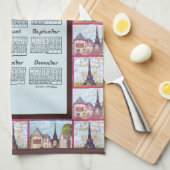 Parijs Eiffeltoren geïnspireerde collage 2026 kale Theedoek (Quarter Fold)