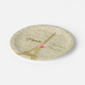 Parijs Eiffeltoren Gouden & Roze Glamour Party Papieren Bordje (Gekanteld)