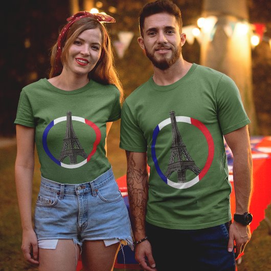 Parijs Eiffeltoren in Circle Unisex T-shirt