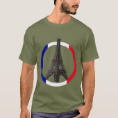 Parijs Eiffeltoren in Circle Unisex T-shirt (Voorkant)