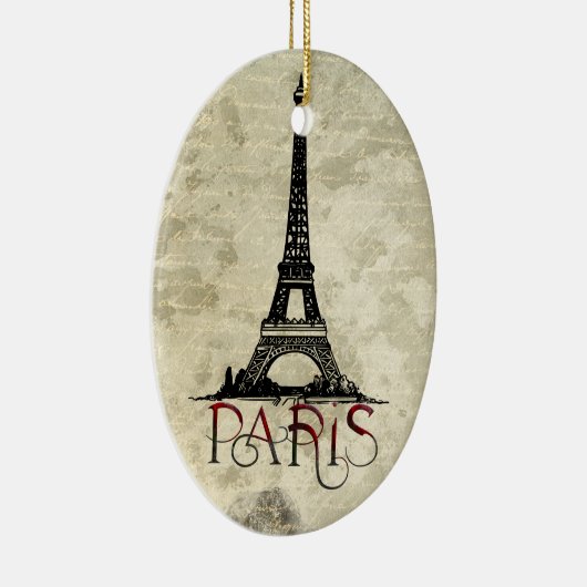 Parijs, Eiffeltoren Kerstmis Keramisch Ornament (Rechts)