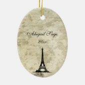 Parijs, Eiffeltoren  Kerstmis Keramisch Ornament (Achterkant)