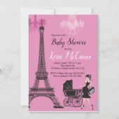 Parijs Eiffeltoren meisjes roze Baby shower Kaart (Voorkant)
