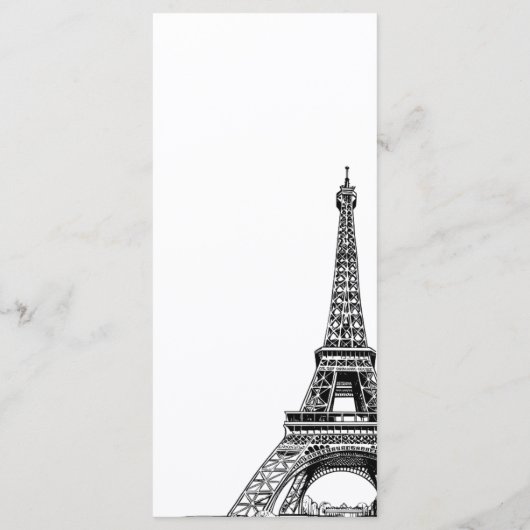 Parijs Eiffeltoren Menu voor evenementen (Achterkant)