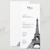 Parijs Eiffeltoren Menu voor evenementen (Voorkant / Achterkant)