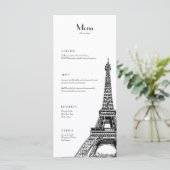 Parijs Eiffeltoren Menu voor evenementen (Staand voorkant)
