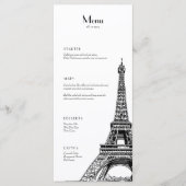 Parijs Eiffeltoren Menu voor evenementen (Voorkant)