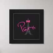 Parijs, Eiffeltoren met boegmoderne Canvas Afdruk (Voorkant)
