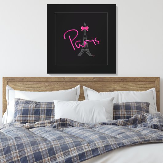 Parijs, Eiffeltoren met boegmoderne Canvas Afdruk (Insitu (Slaapkamer))