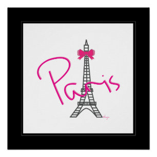 Parijs, Eiffeltoren met boegmoderne Poster