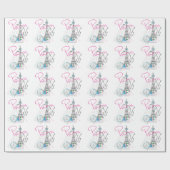 Parijs Eiffeltoren met liefde Cadeaupapier (Vlak)