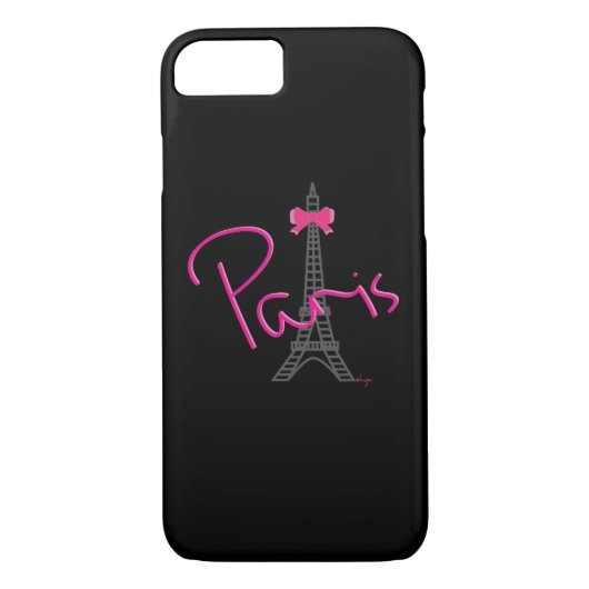 Parijs, Eiffeltoren met roze boegrenering Case-Mate iPhone Case (Achterkant)