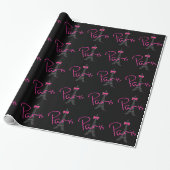 PARIJS Eiffeltoren met roze strik Cadeaupapier (Uitgerold)
