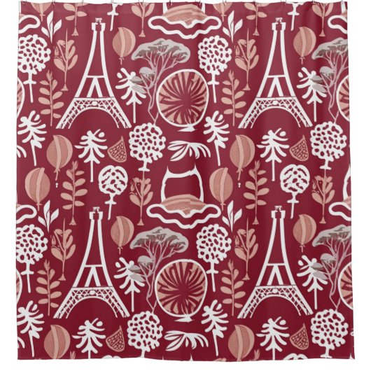 Parijs Eiffeltoren patroon Douchegordijn (Voorkant)