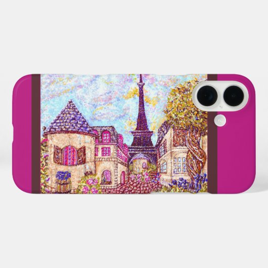 Parijs Eiffeltoren pointillisme iPhone 6 hoesje (Achterkant (horizontaal))