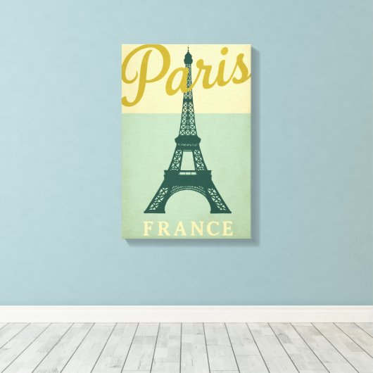 Parijs Eiffeltoren Poster stijl canvas muurkunst (Insitu (Houten vloer))