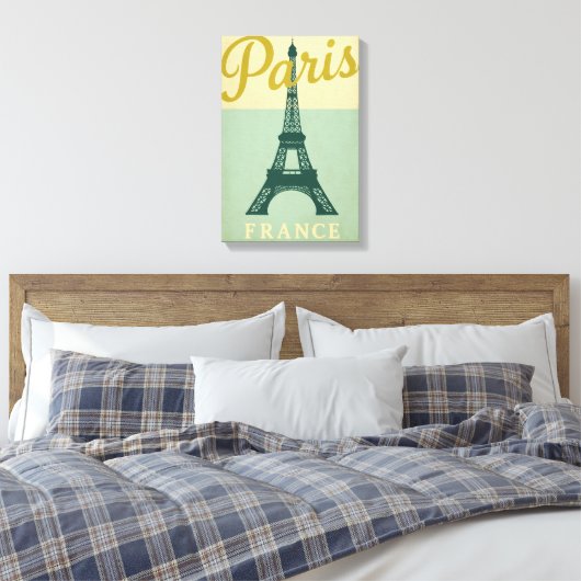 Parijs Eiffeltoren Poster stijl canvas muurkunst (Insitu (Slaapkamer))