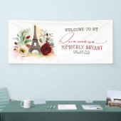 Parijs Eiffeltoren Quinceanera 15e verjaardag Spandoek (Beurs)